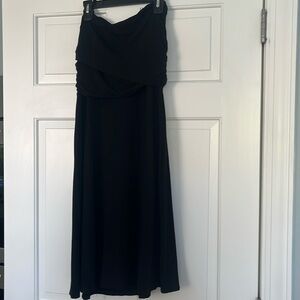 Black strapless knit dress